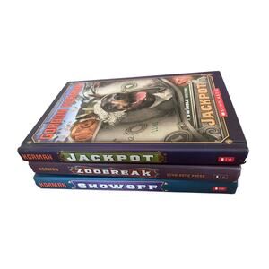Lot of 3 Gordon Korman Showoff Jackpot Zoobreak Scholastic Hardback